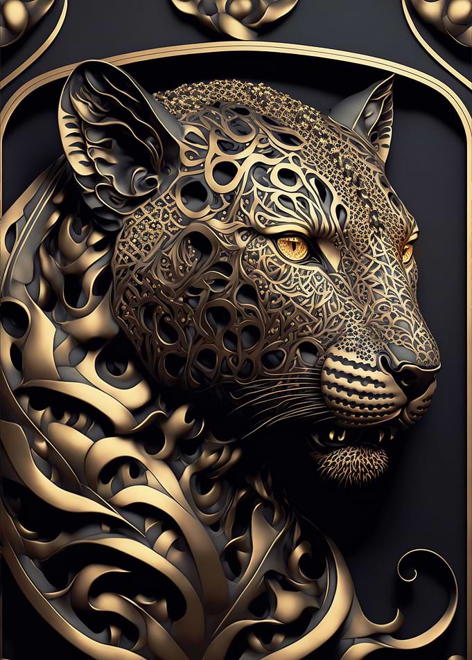 Leopard Golden Art Deco