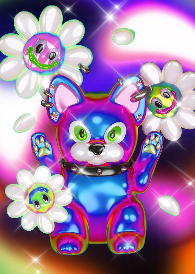Psychedelic Lucky Cat