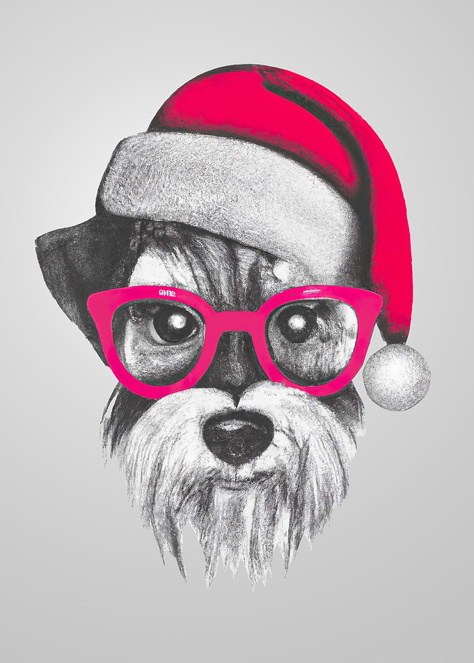 bulldog wearing cristmas