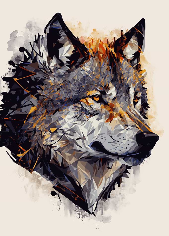 Abstract Wolf Painting