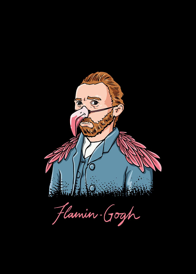 Artsy Flamingo Van Gogh