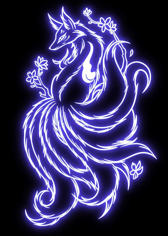 fox kitsune neon