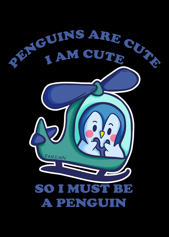 Cute penguin in the helico