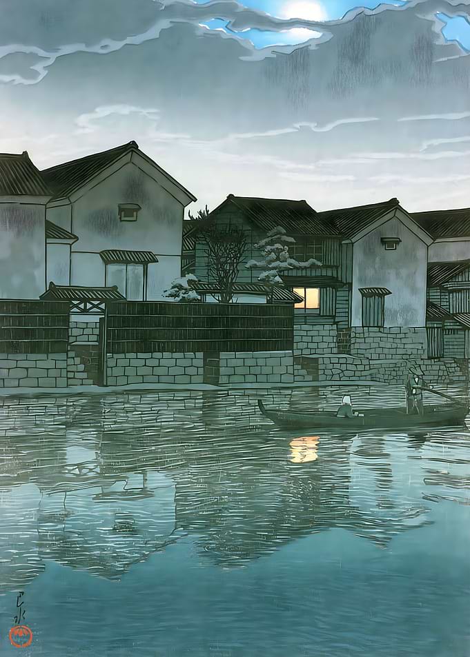 Ukiyo e Izumo Hazy Moon