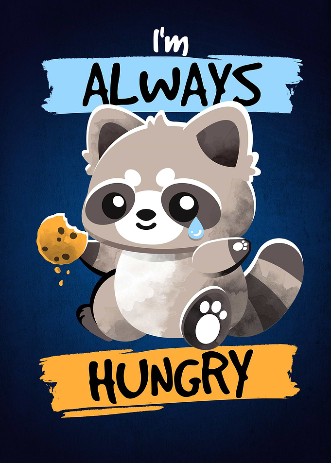 Raccoon always hungry