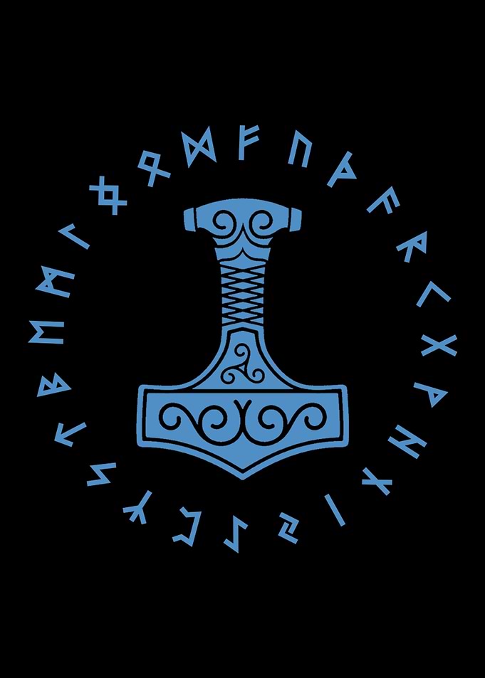 Viking Mjolnir Norse Runes