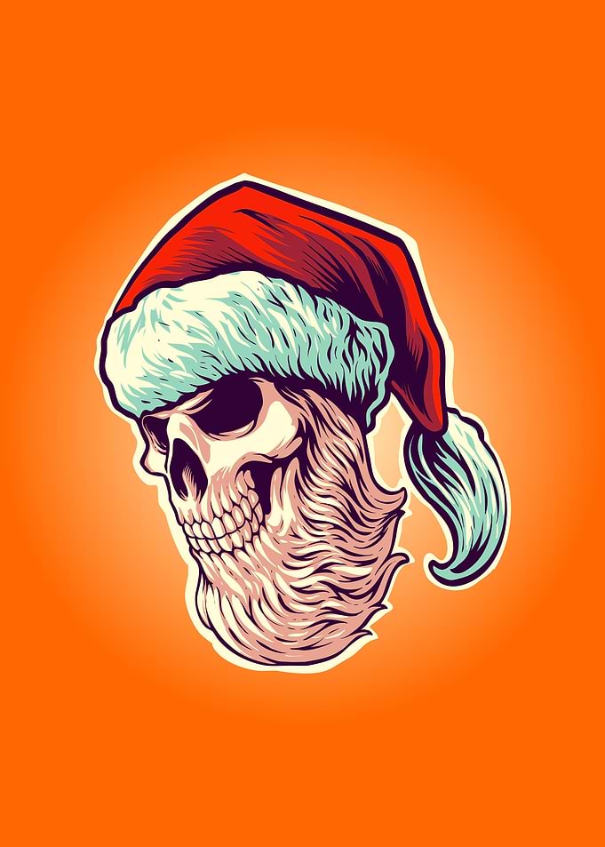 The skull head Santa Claus