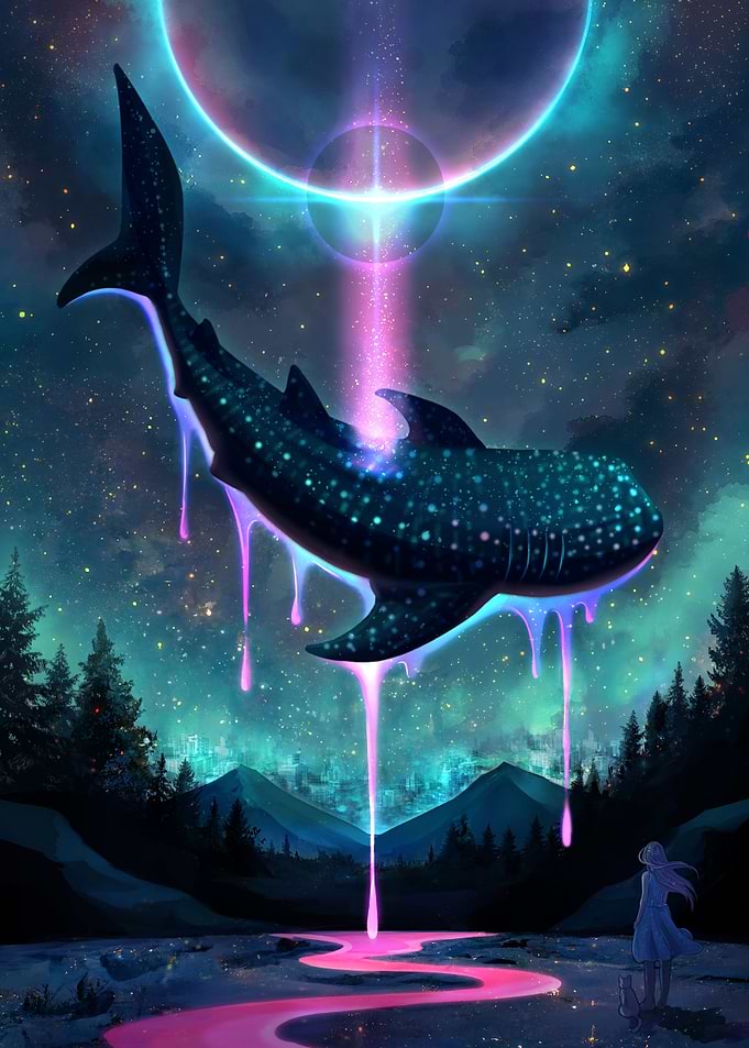 Floating Shark Whale