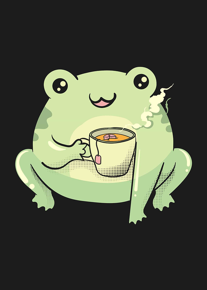Funny Kawaii Frog Tea Cute