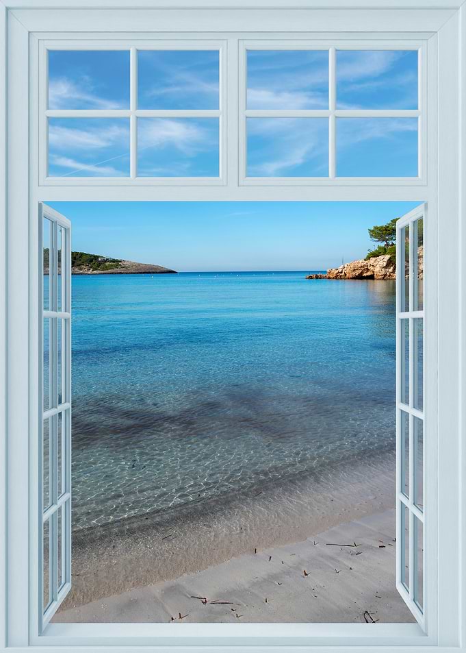 window open view sea
