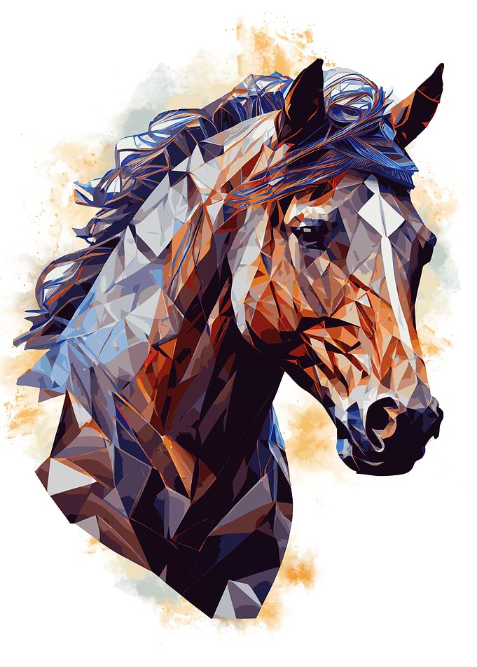 Abstract Watercolor Horse