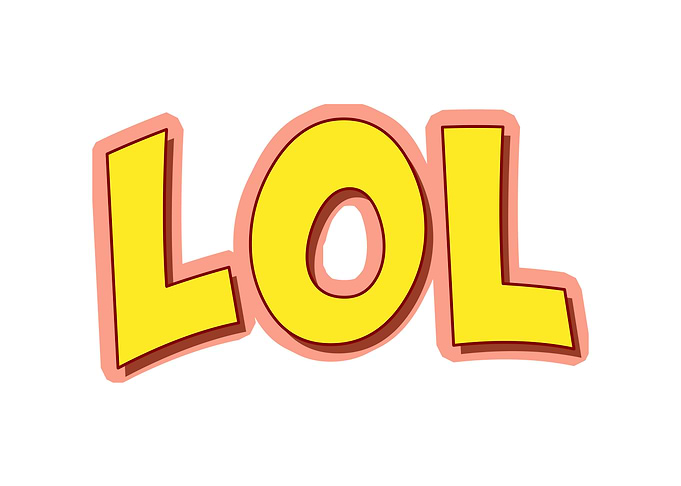 LOL text simple bubblegum