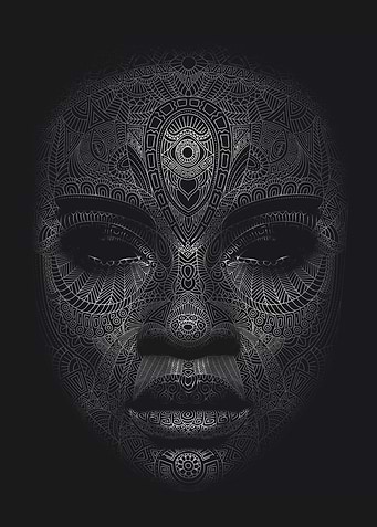 african pattern face