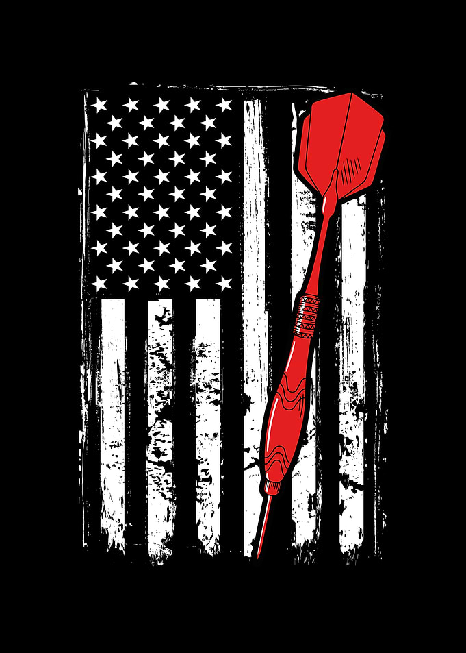 USA flag and red dart