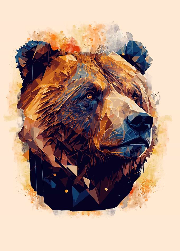 Abstract Brown Bear Art