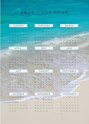 2023 Beach Calendar