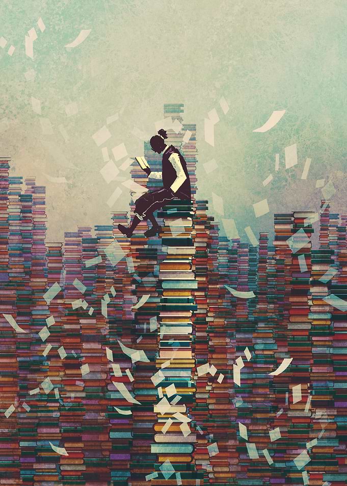 Man reading book
