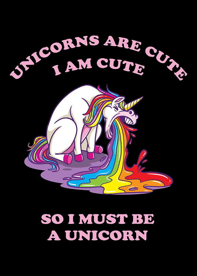 vomiting unicorn with rain