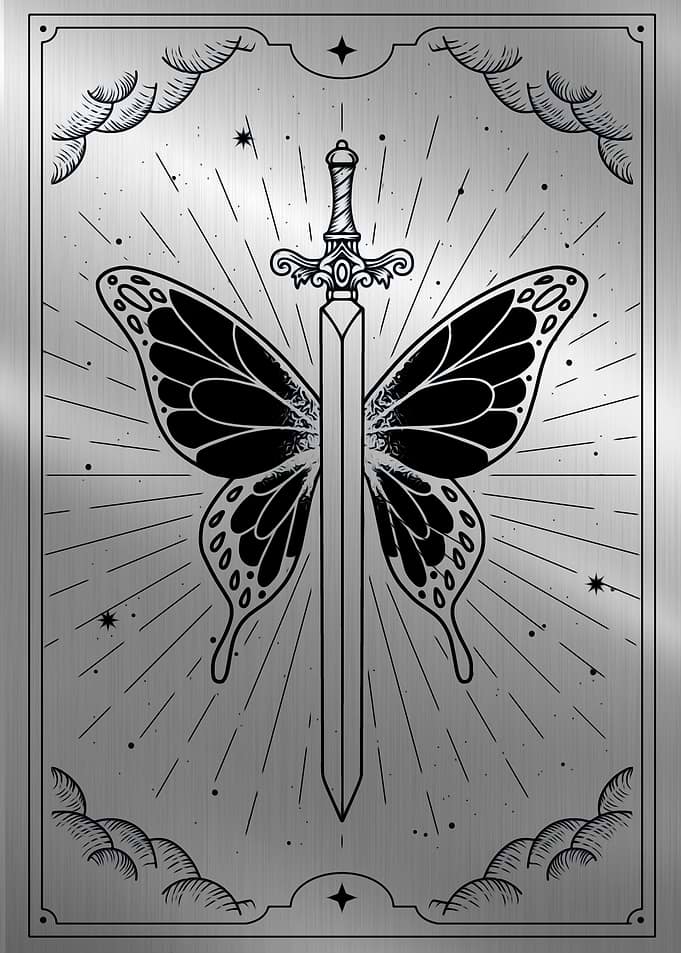 butterfly with sword body