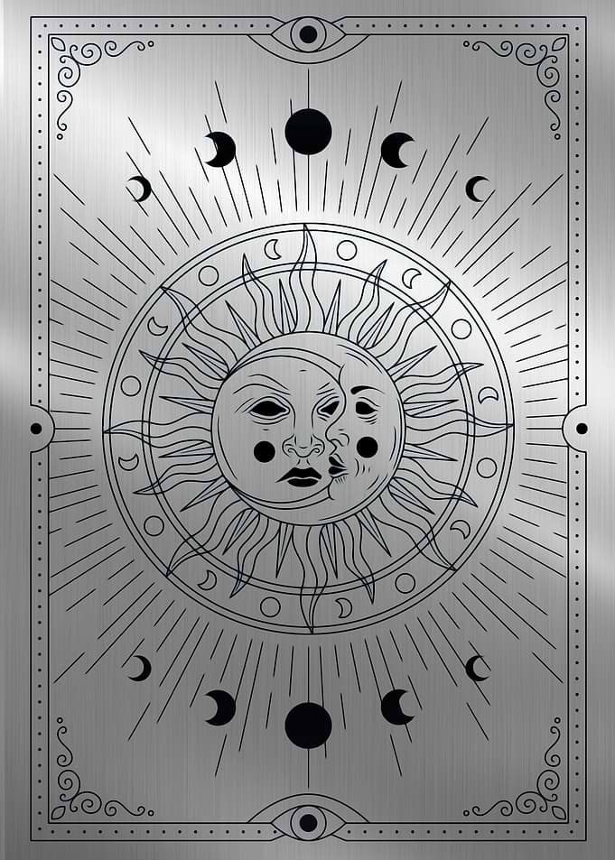 Sun and moon face card II