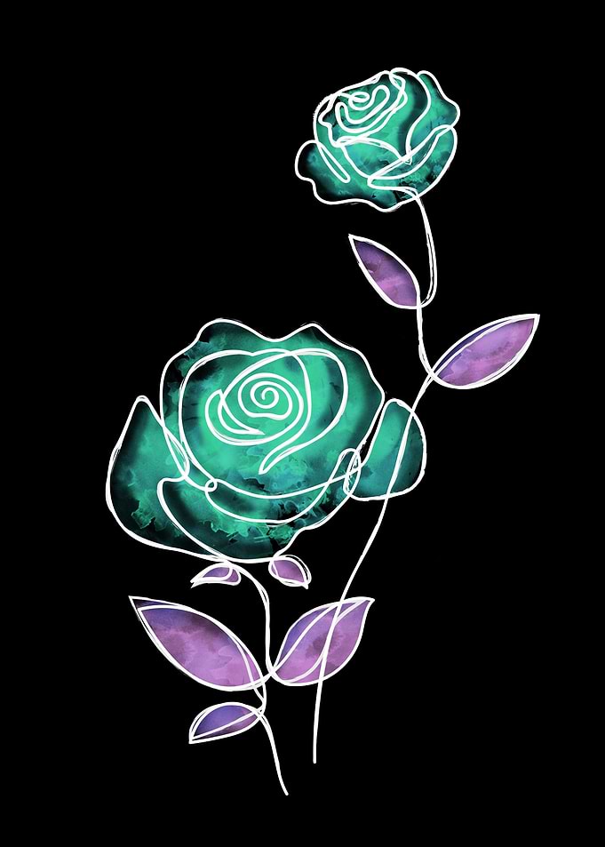 Rose Watercolor Aesthetic