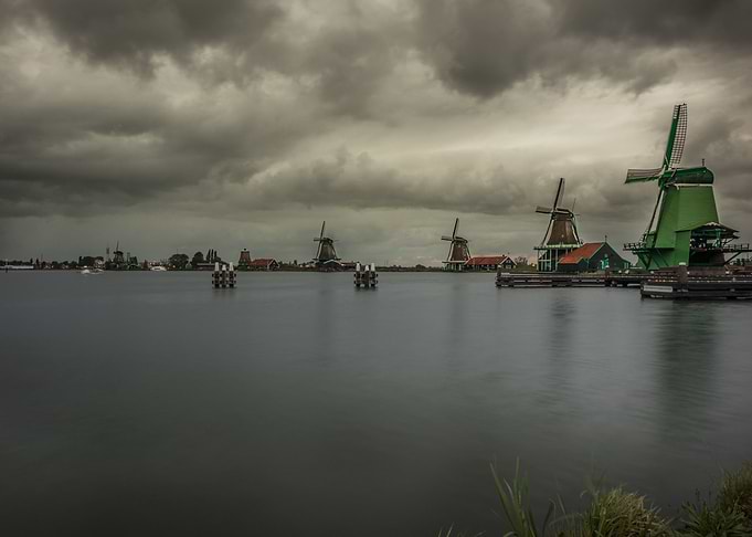Windmill Village in Storm