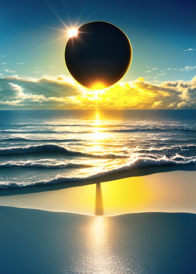 Eclipse on the beach