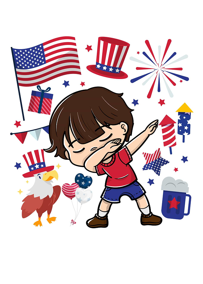 Dabbing Boy 4th of July