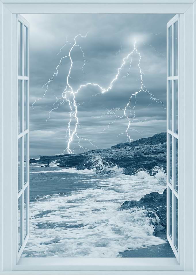 Open window to storm view