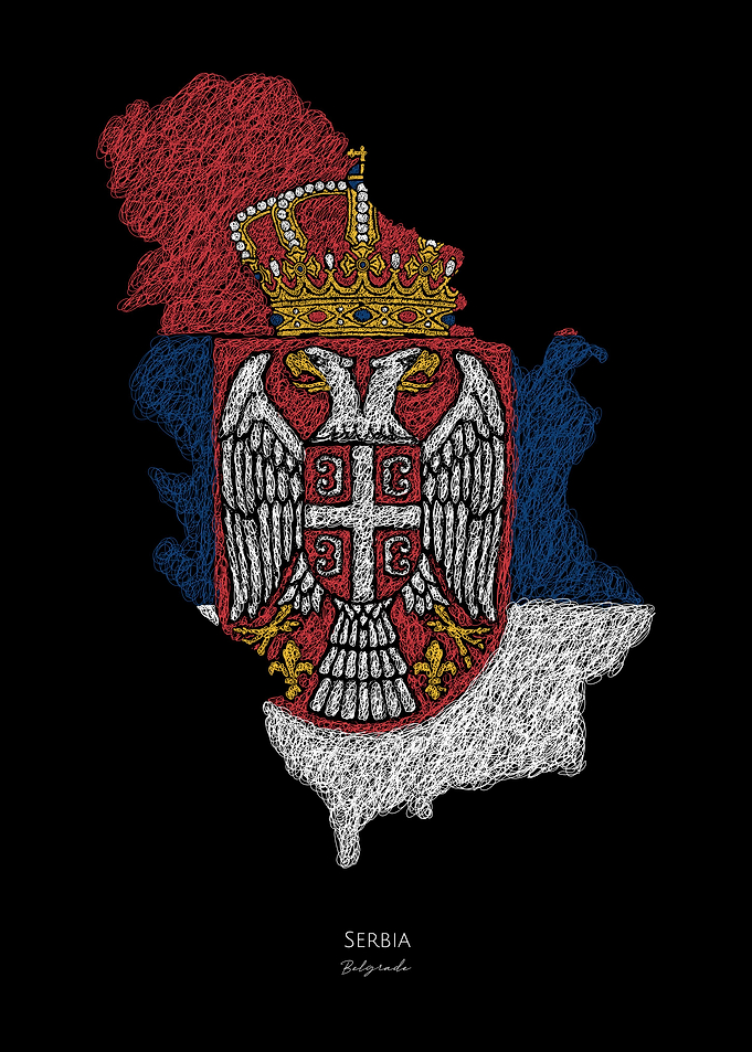 Serbia Flag Map World Cup