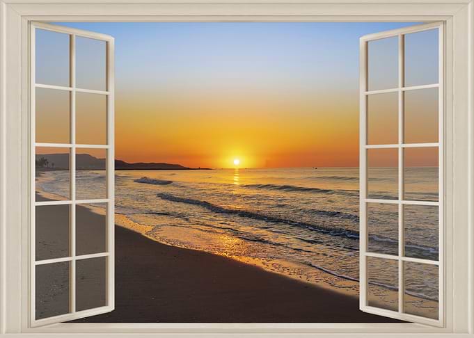 Open window sea view
