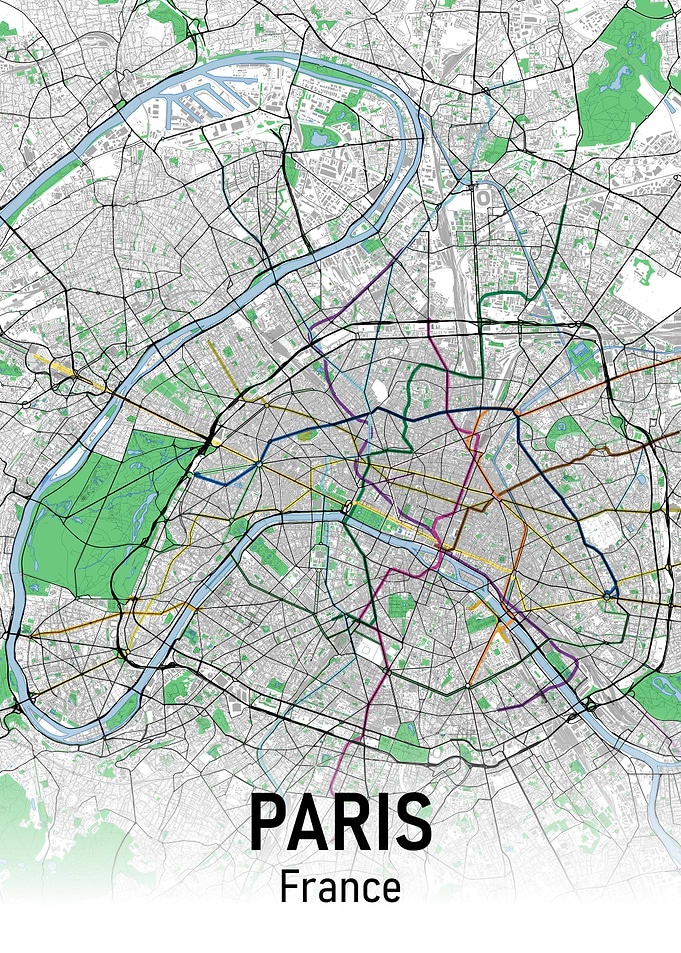 Paris City Map Subway