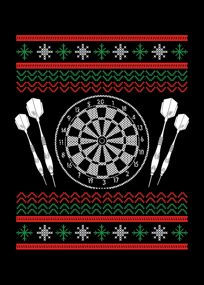 Dartboard and darts on chr