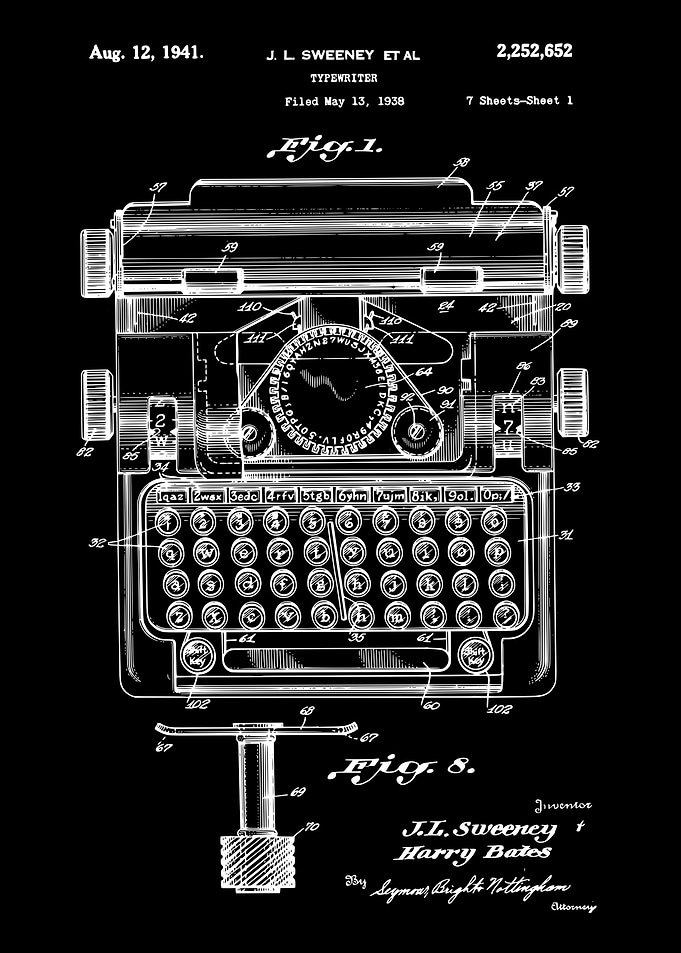 Typewriter patent 1938