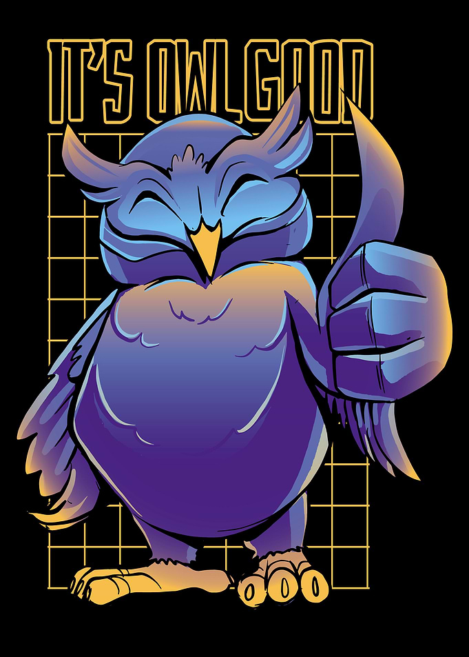 Neon Owl Animal Bird