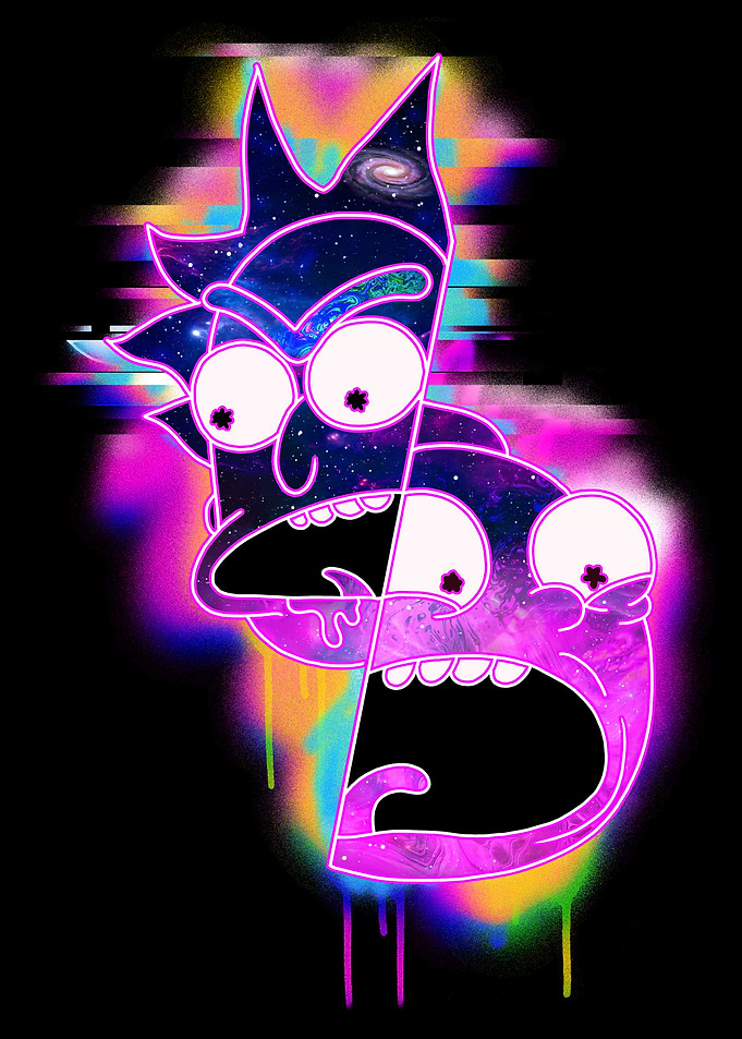 Vaporwave Rick and Morty