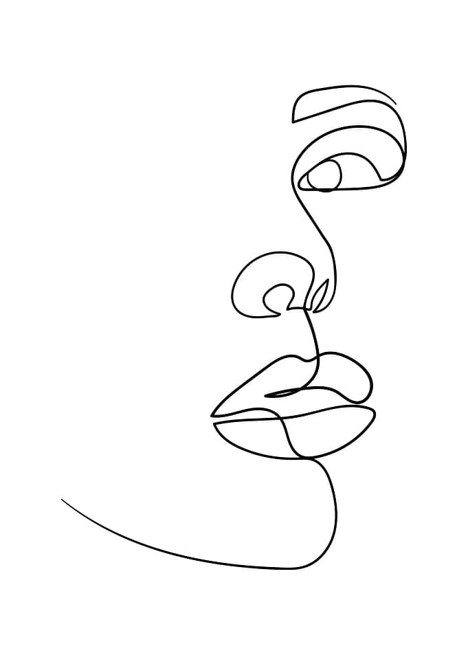 Women face line drawing