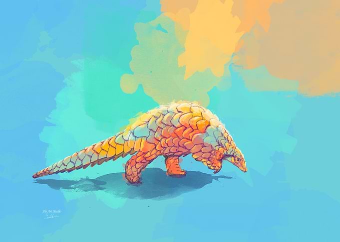 Cute Colorful Pangolin