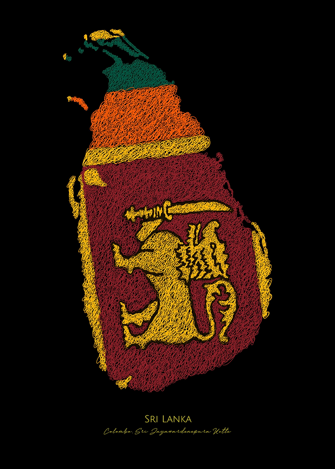 Sri Lanka Flag Map World