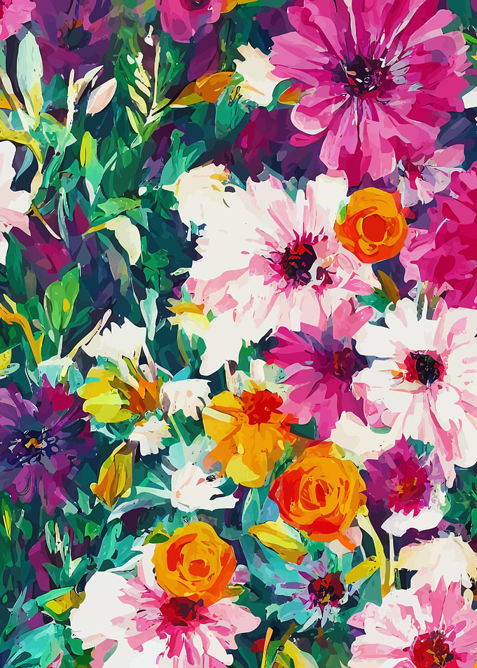 Pretty Pink Floral Garden