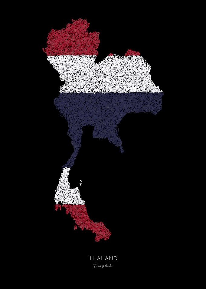 Thailand Flag Map WorldCup