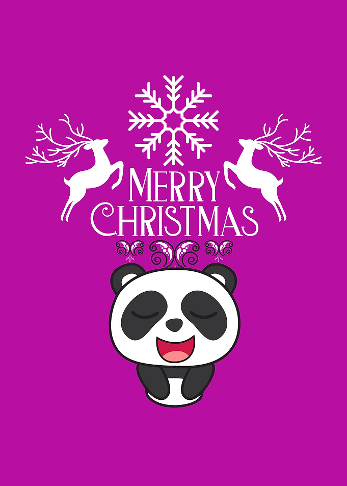 Elegant Xmas Cute Panda