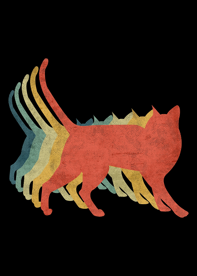 Cat Retro Vintage Color