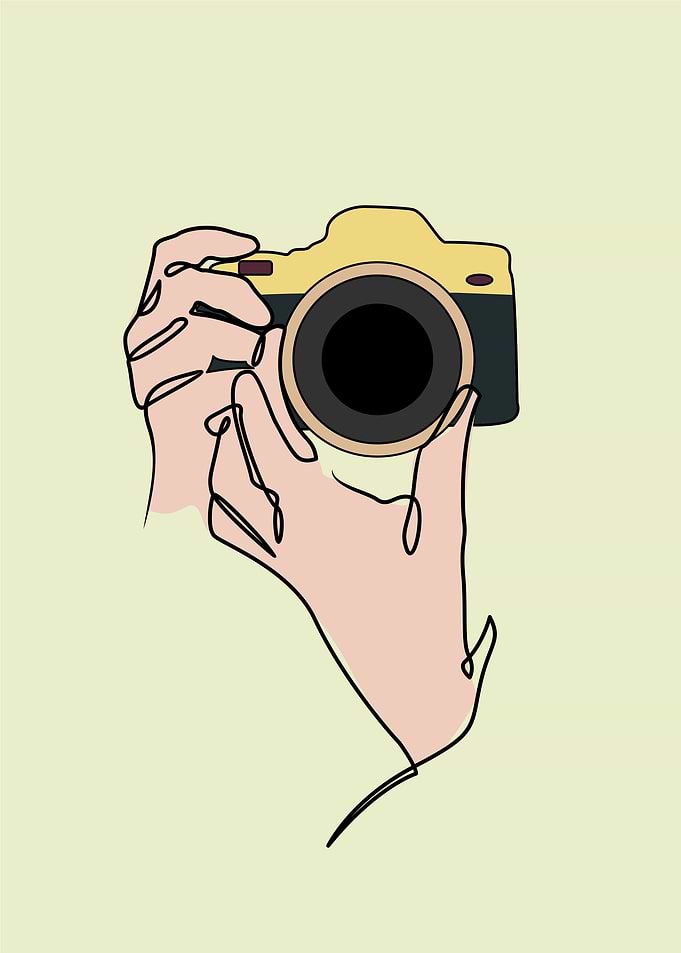 one line art camera