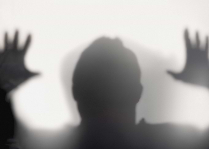 Zombie silhouette frosted
