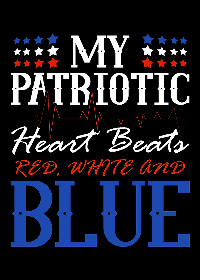 4th Of July Heart Beat Red