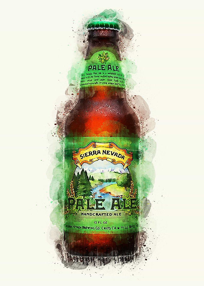 Vintage Beer Watercolor