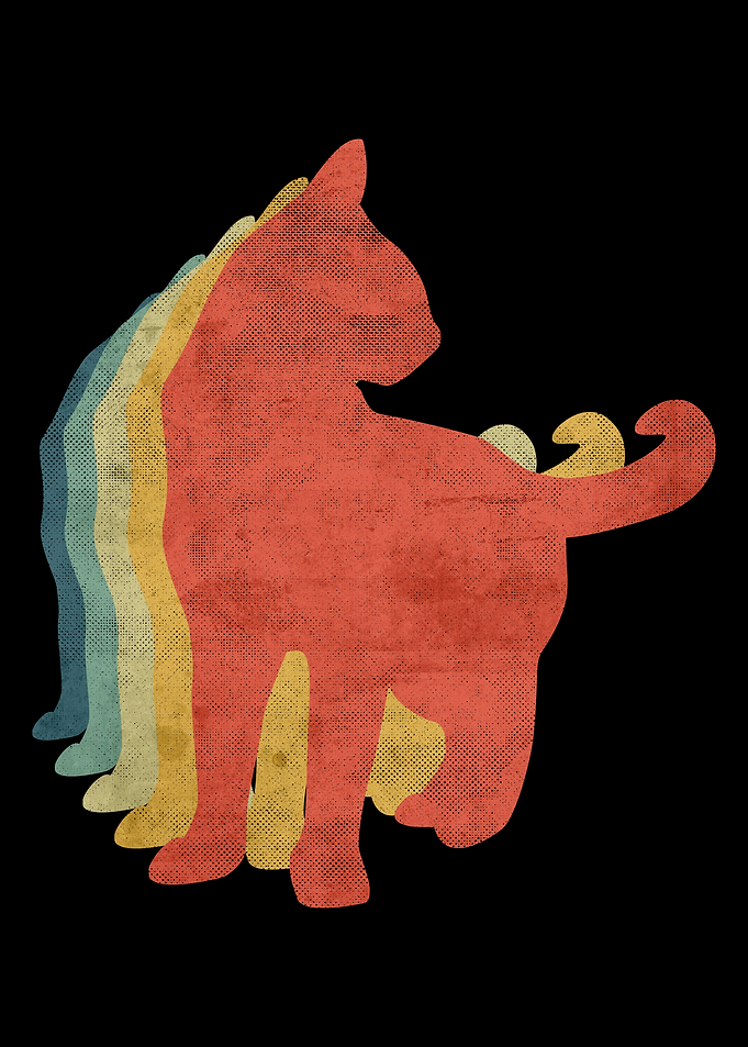 Cat Retro Vintage Color