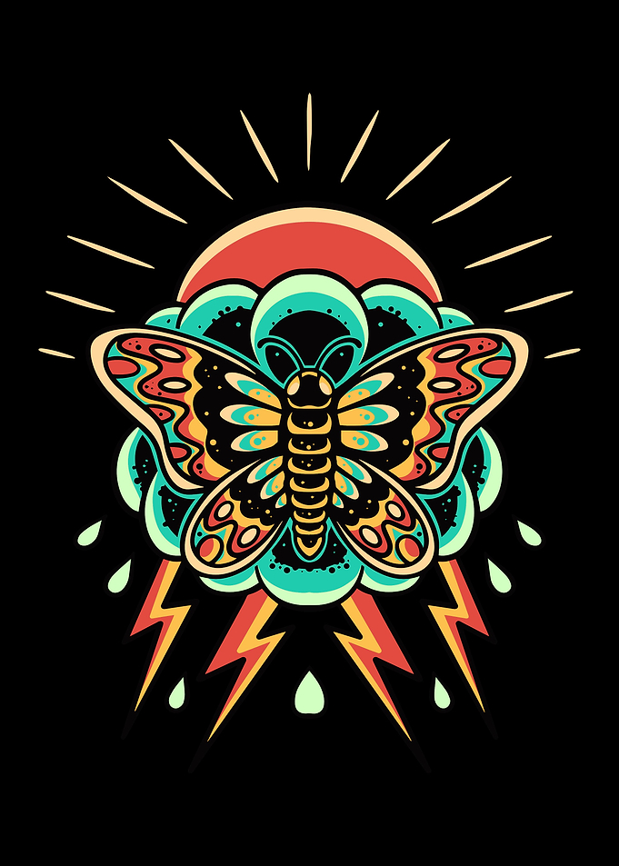 Butterfly retro style