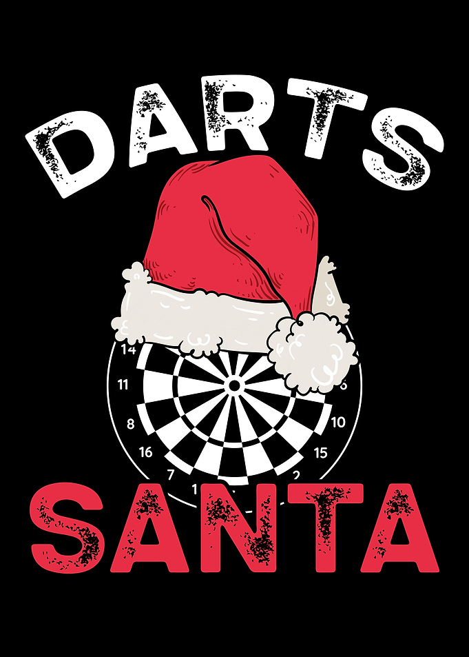 Dartboard santa with red h